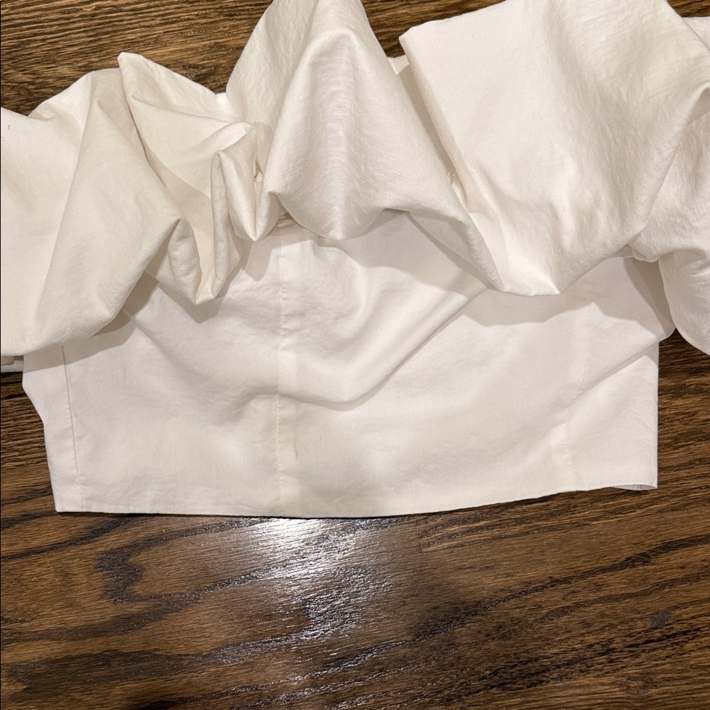Cream Ruffled Off-Shoulder Top - Picture 5 of 5